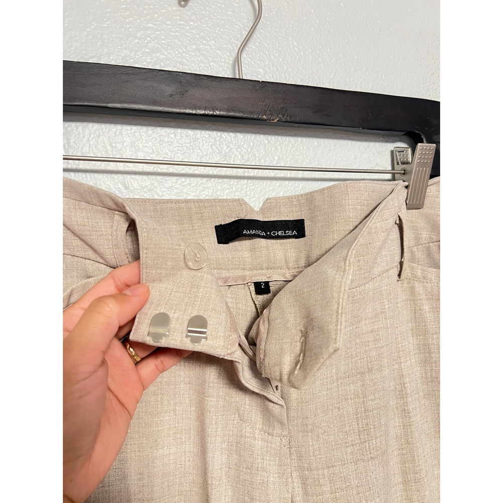 Amanda + Chelsea Trousers 2 Beige Dress Pants Career Minimalist Professional